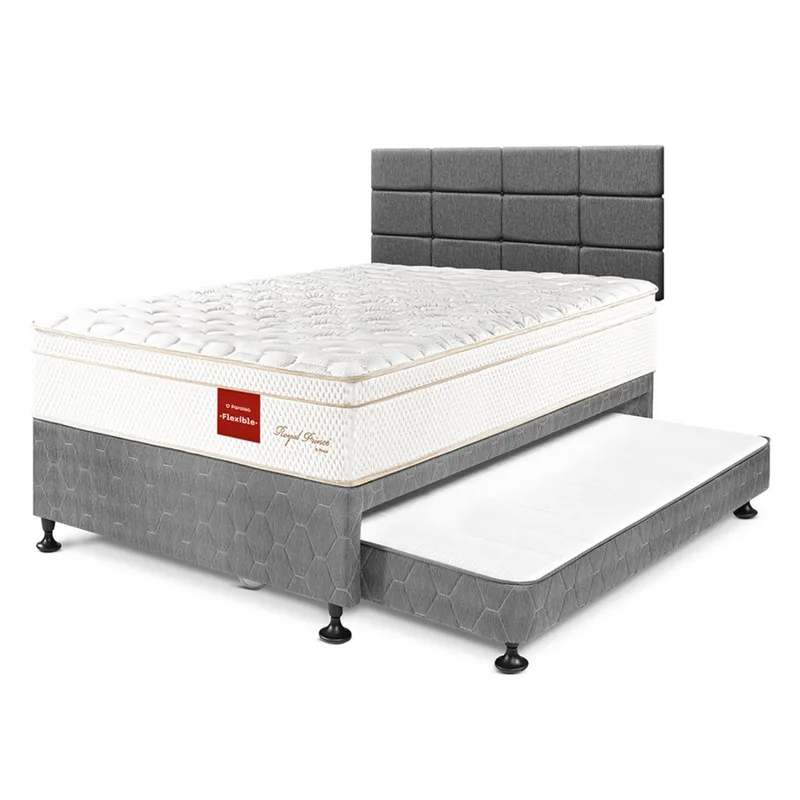 PARAISO - Dormitorio Diván Royal Prince Flexible 2 Plz + 2 Almohadas Viscoelásticas + Protector