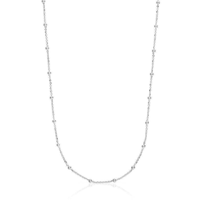 Gargantilla de plata con bolas intercaladas, 60 cm Chain TOUS