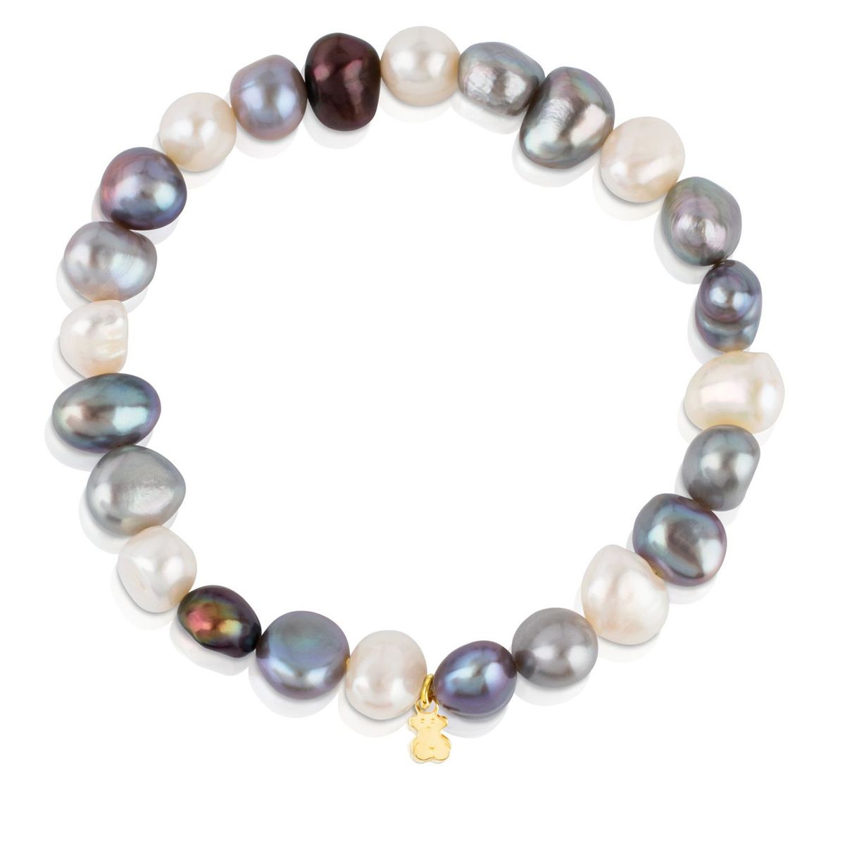 TOUS - Pulsera Perla Blanca-gris Oro Tous