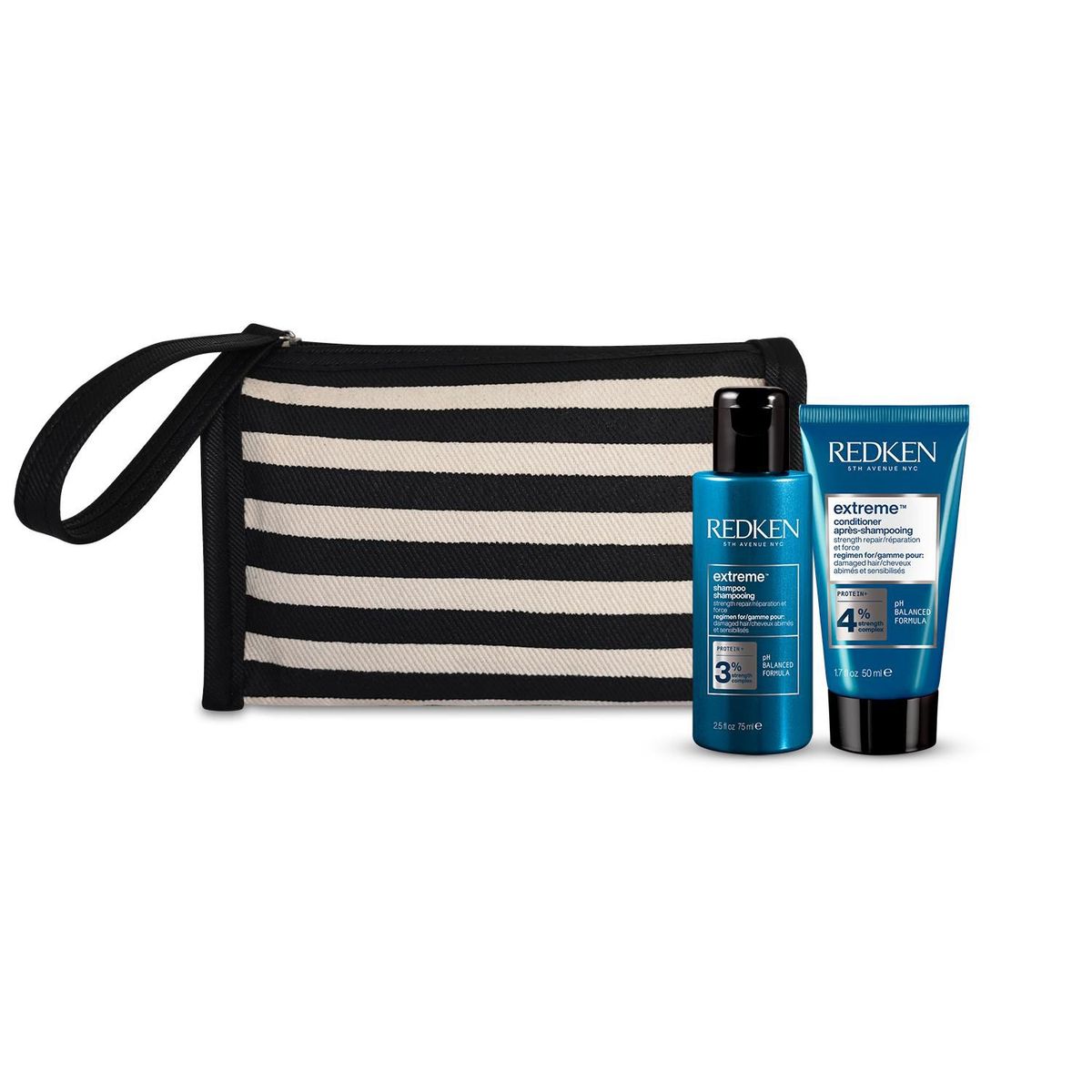 REDKEN - Set Pack Viajero Para Cabello Dañado Extreme Redken (Shampoo Extreme 75ml + Acondicionador Extreme 50ml)