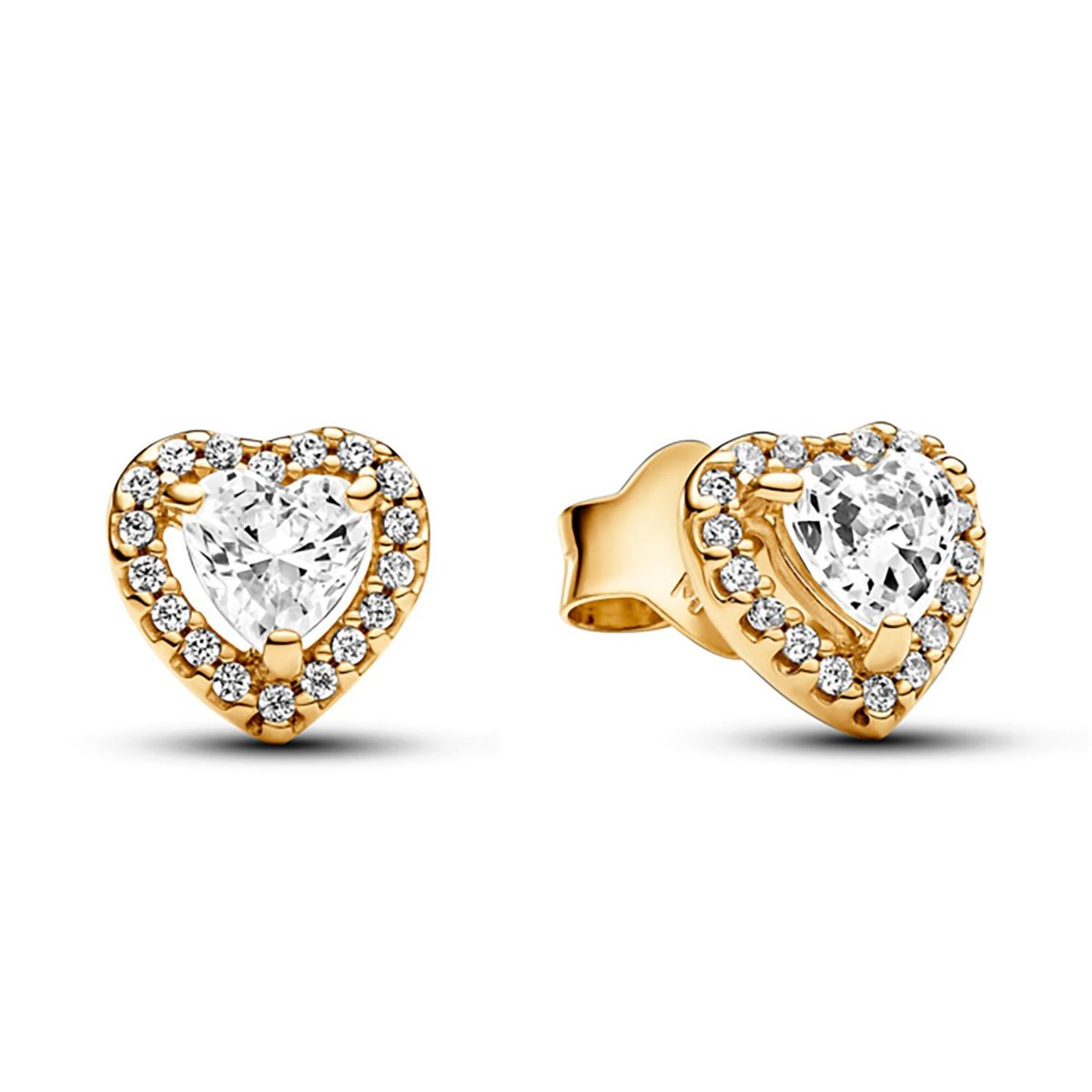 PANDORA - Aretes De Boton Corazon Elevado