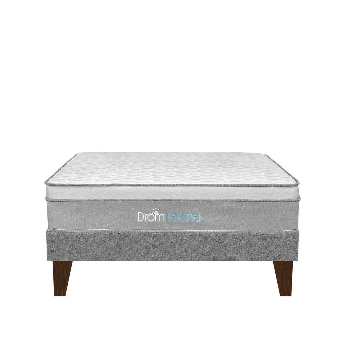 DROM - Cama Europea Koppal Queen + 2 Almohadas y Protector