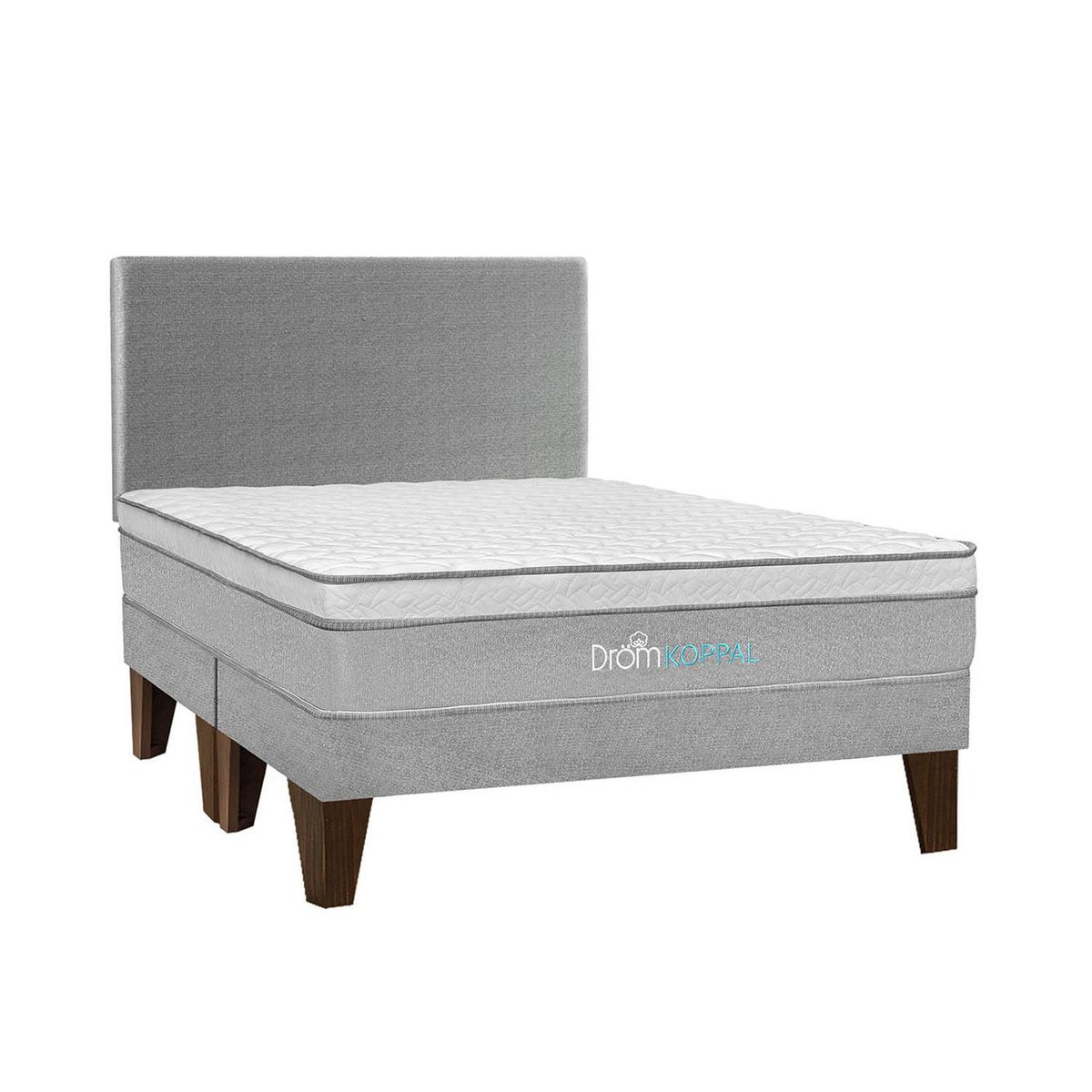 DROM - Dormitorio Europeo Koppal Queen + 2 Almohadas y Protector
