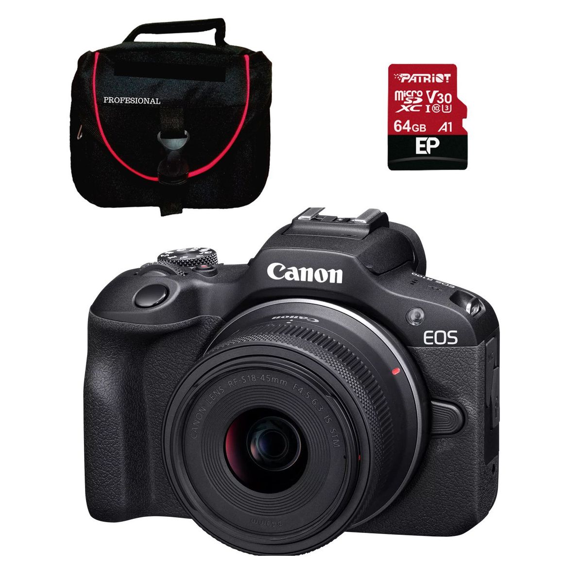 CANON - Cámara Canon R100(us) Con Lente Rf-s18-45 Is Stm+ Estuche  +  Microsd 64gb