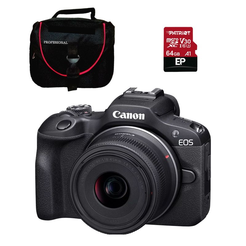 CANON - Cámara Canon R100(us) Con Lente Rf-s18-45 Is Stm+ Estuche  +  Microsd 64gb