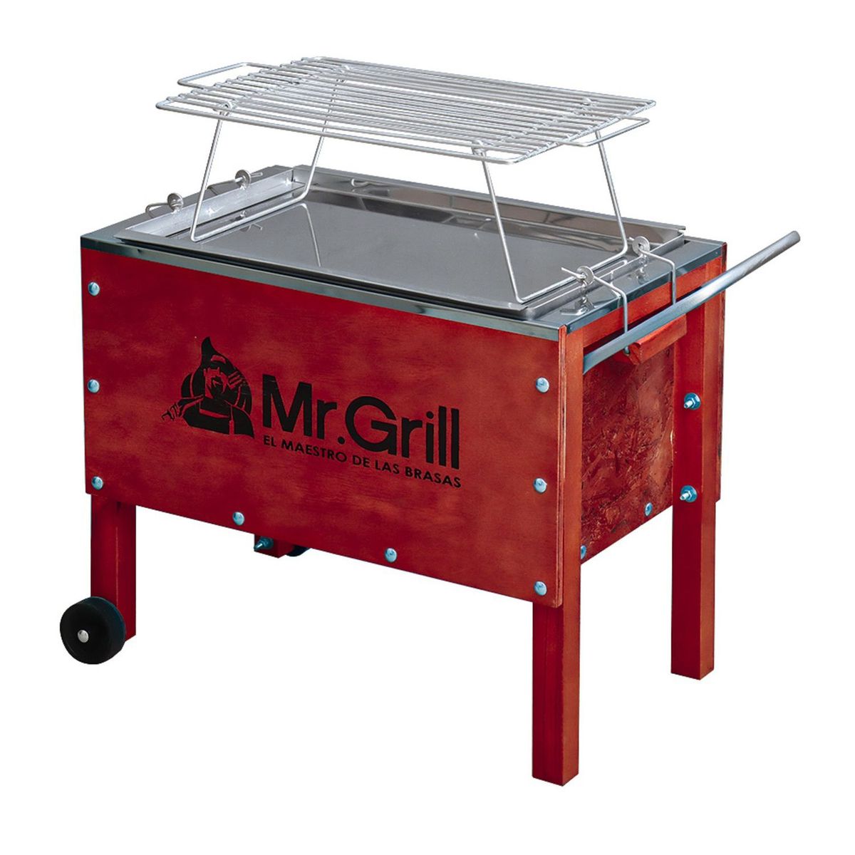 MR GRILL - Caja China Mediana Junior Galvanizada + Parrilla Varillas 
