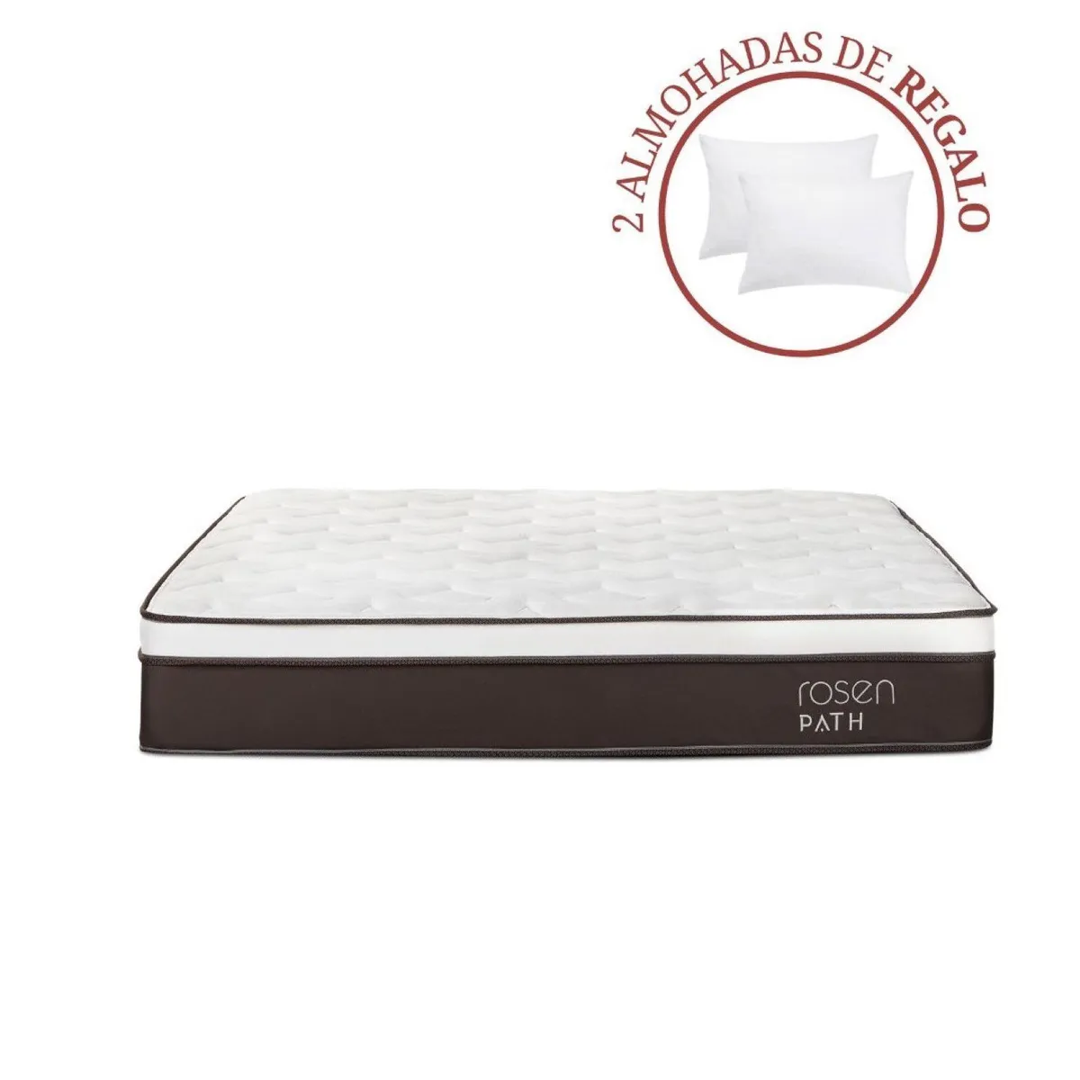 ROSEN - Colchón Path Queen + 2 Almohadas