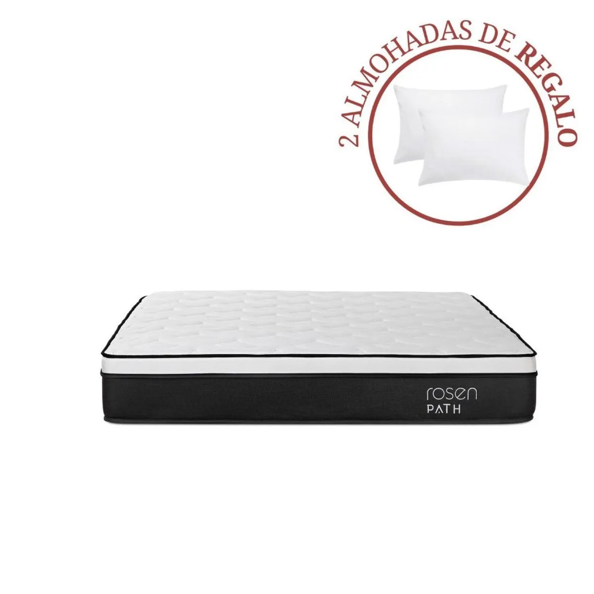 ROSEN - Colchón Path Queen + 2 Almohadas