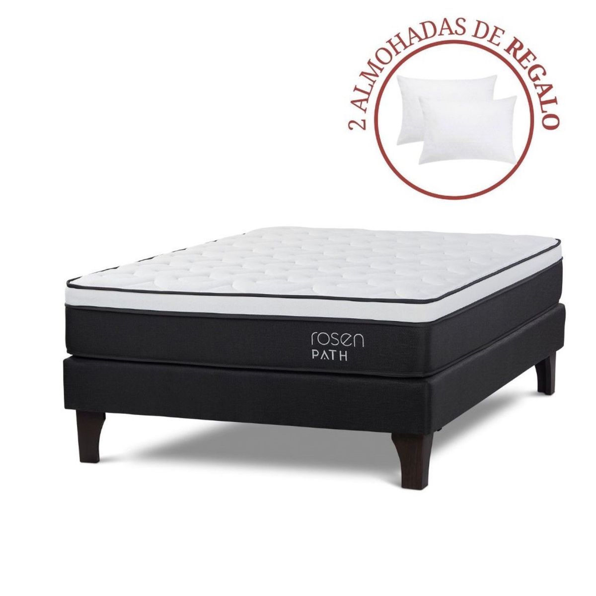 ROSEN - Cama Europea Path 2 Plz + 2 Almohadas