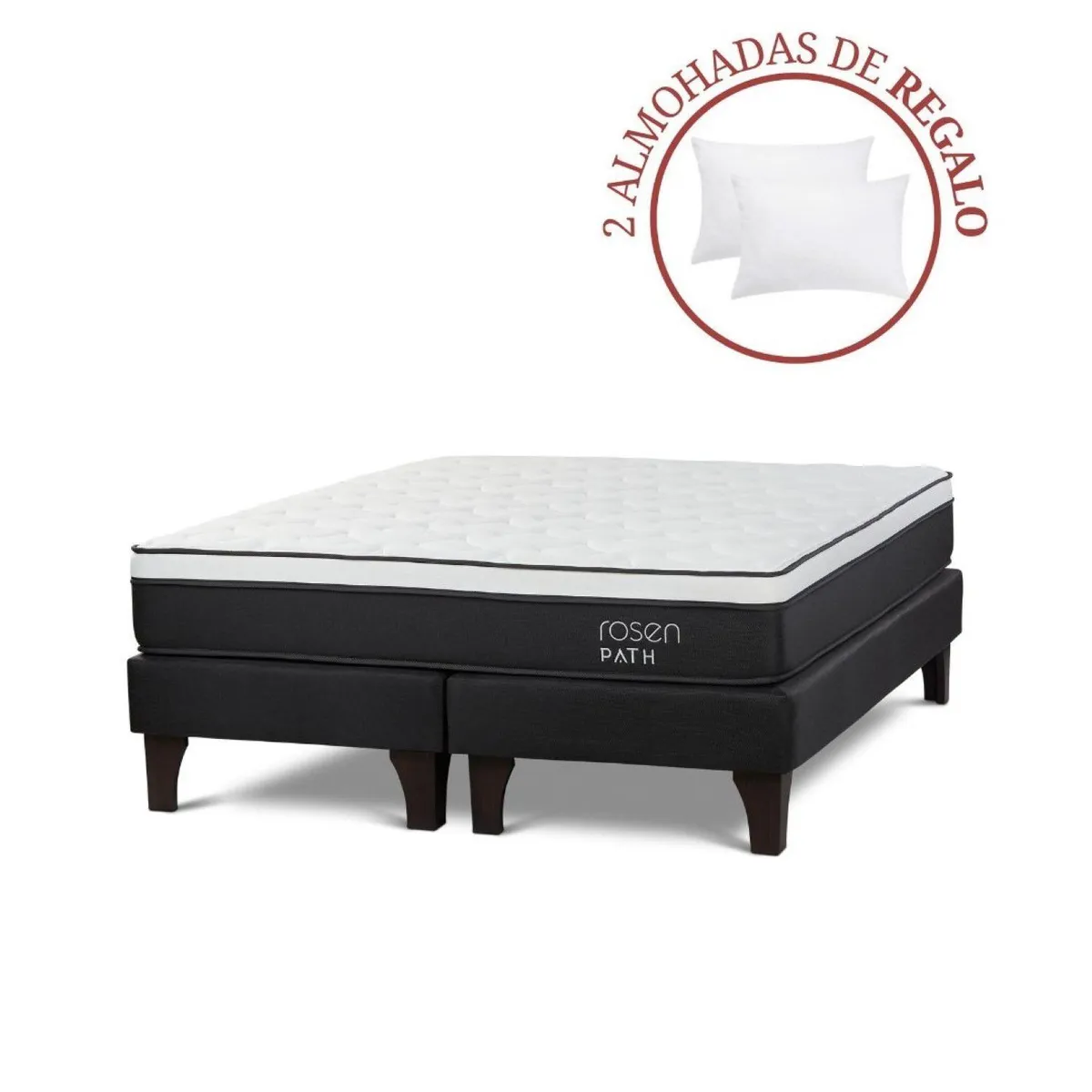 ROSEN - Cama Europea Path King + 2 Almohadas