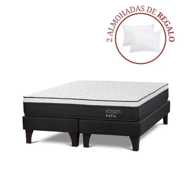 ROSEN - Cama Europea Path King + 2 Almohadas