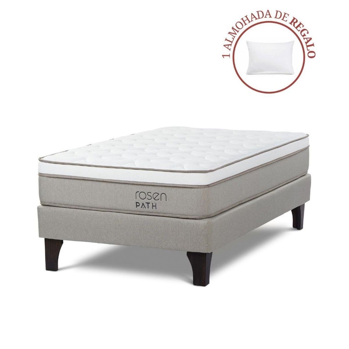 ROSEN - Cama Europea Path 1.5 Plz + 1 Almohada