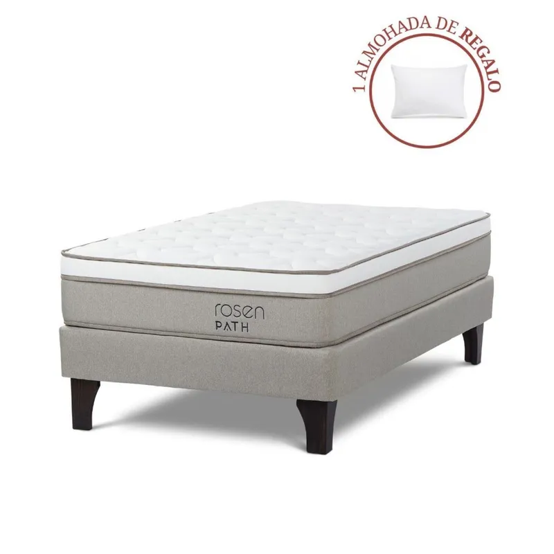 ROSEN - Cama Europea Path 1.5 Plz + 1 Almohada