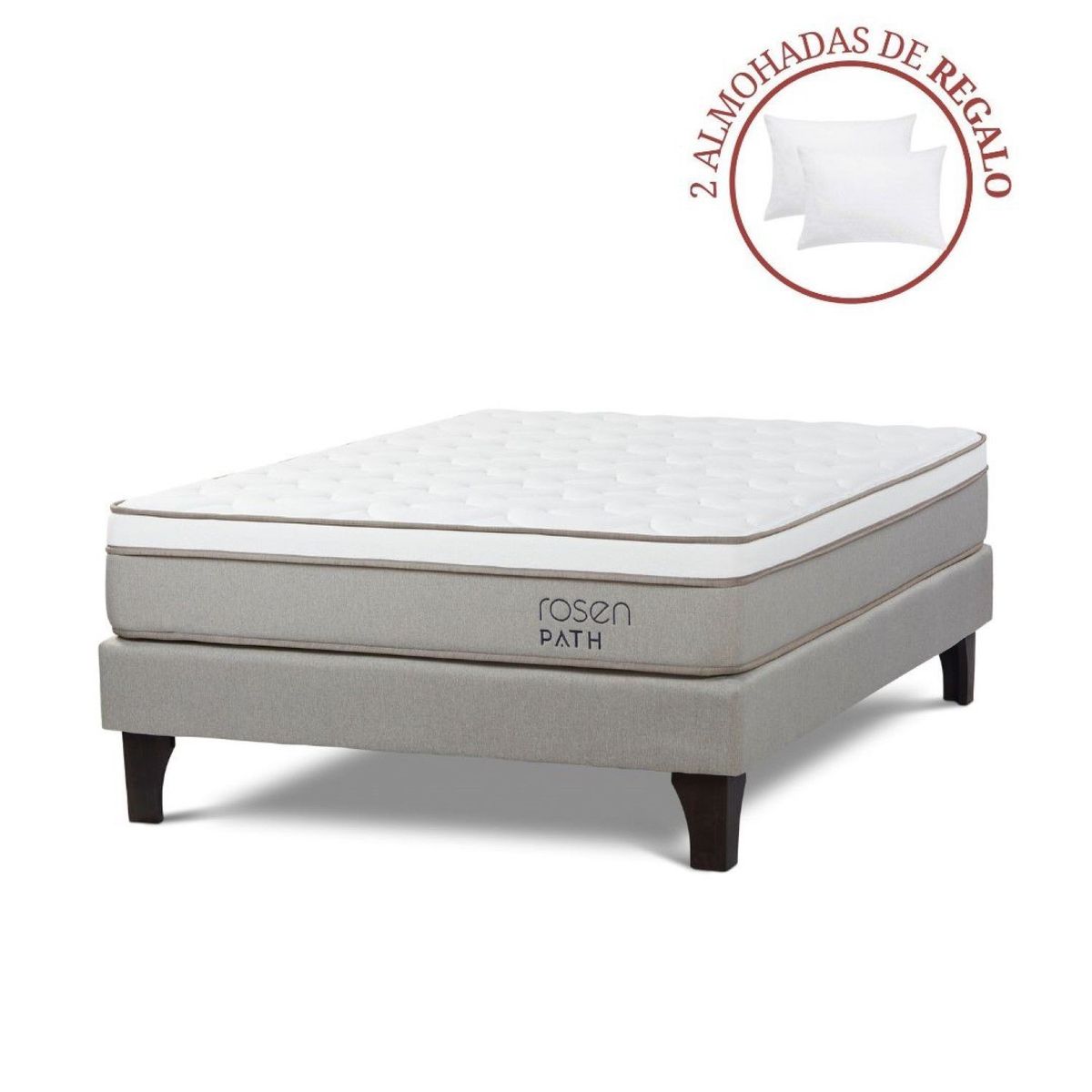 ROSEN - Cama Europea Path 2 Plz + 2 Almohadas
