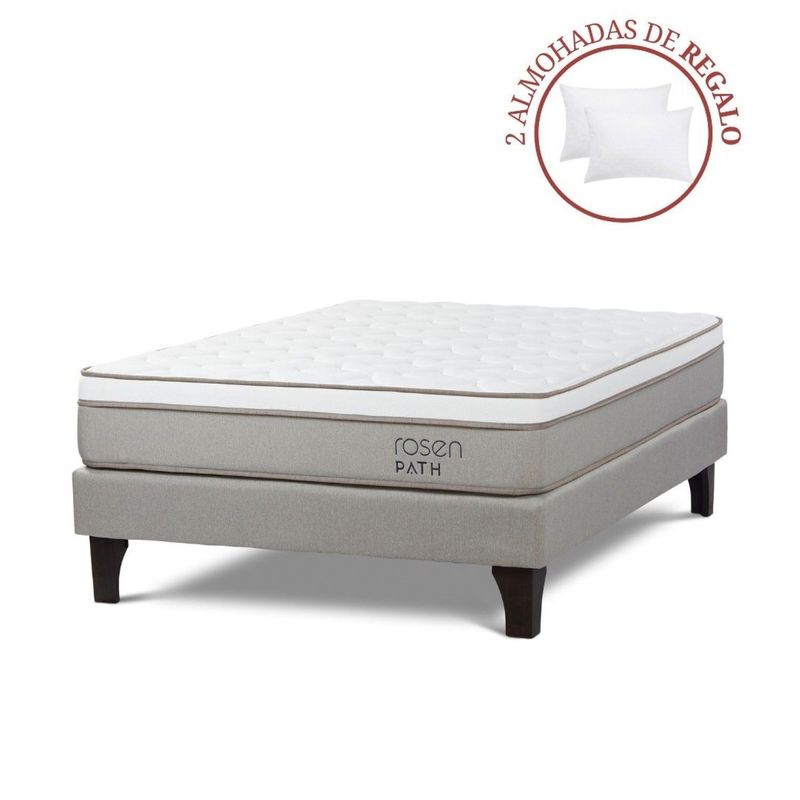 ROSEN - Cama Europea Path 2 Plz + 2 Almohadas