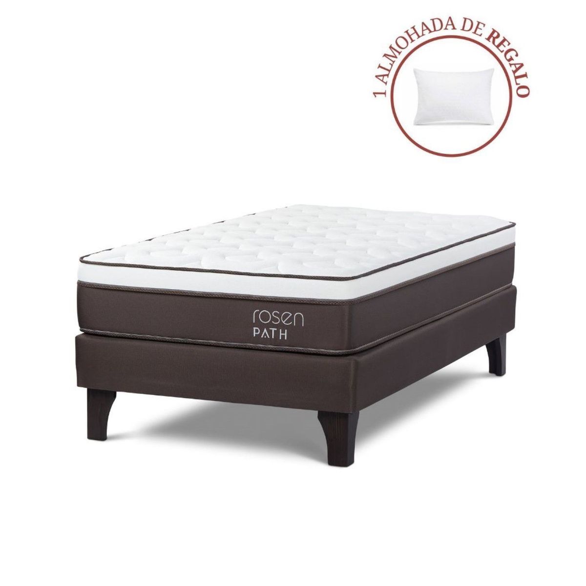 ROSEN - Cama Europea Path 1.5 Plz + 1 Almohada