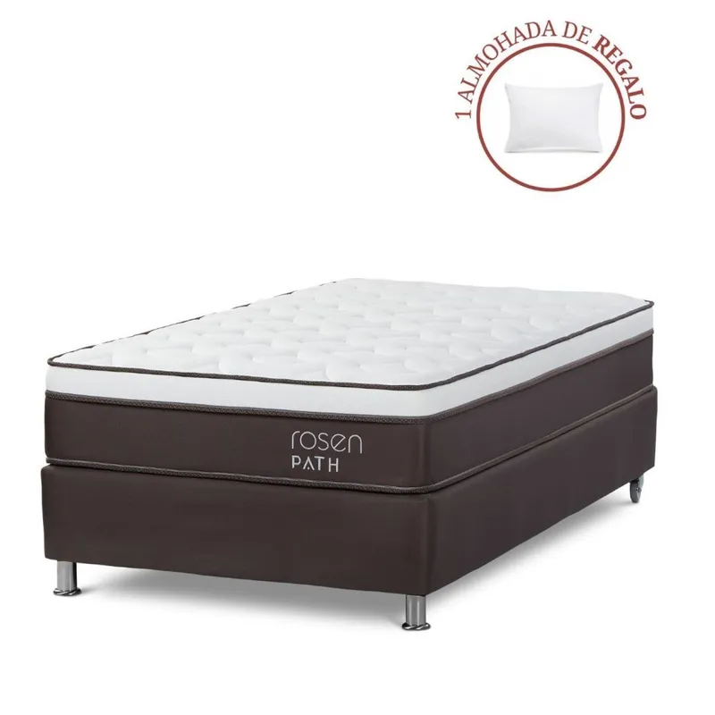 ROSEN - Cama Box Tarima Path 1.5 Plz + 1 Almohada