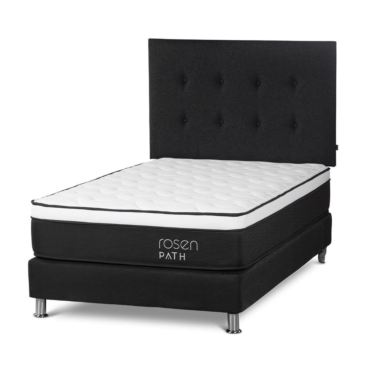 ROSEN - Dormitorio Path Grafito New West Grafito 1.5 Plz + 1 Almohada