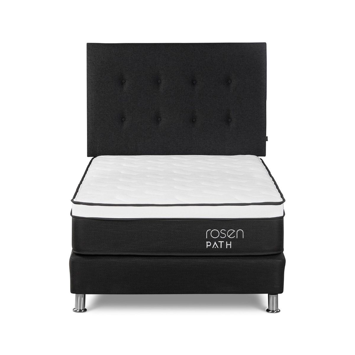 ROSEN - Dormitorio Path Grafito New West Grafito 1.5 Plz + 1 Almohada