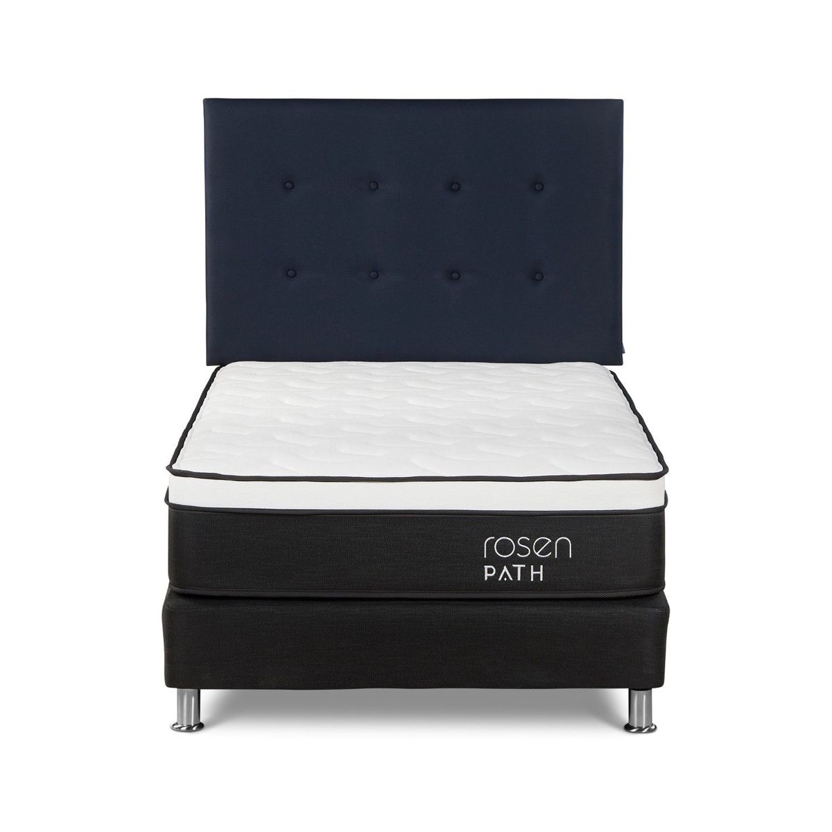 ROSEN - Dormitorio Path Grafito New West Azul 1.5 Plz + 1 Almohada