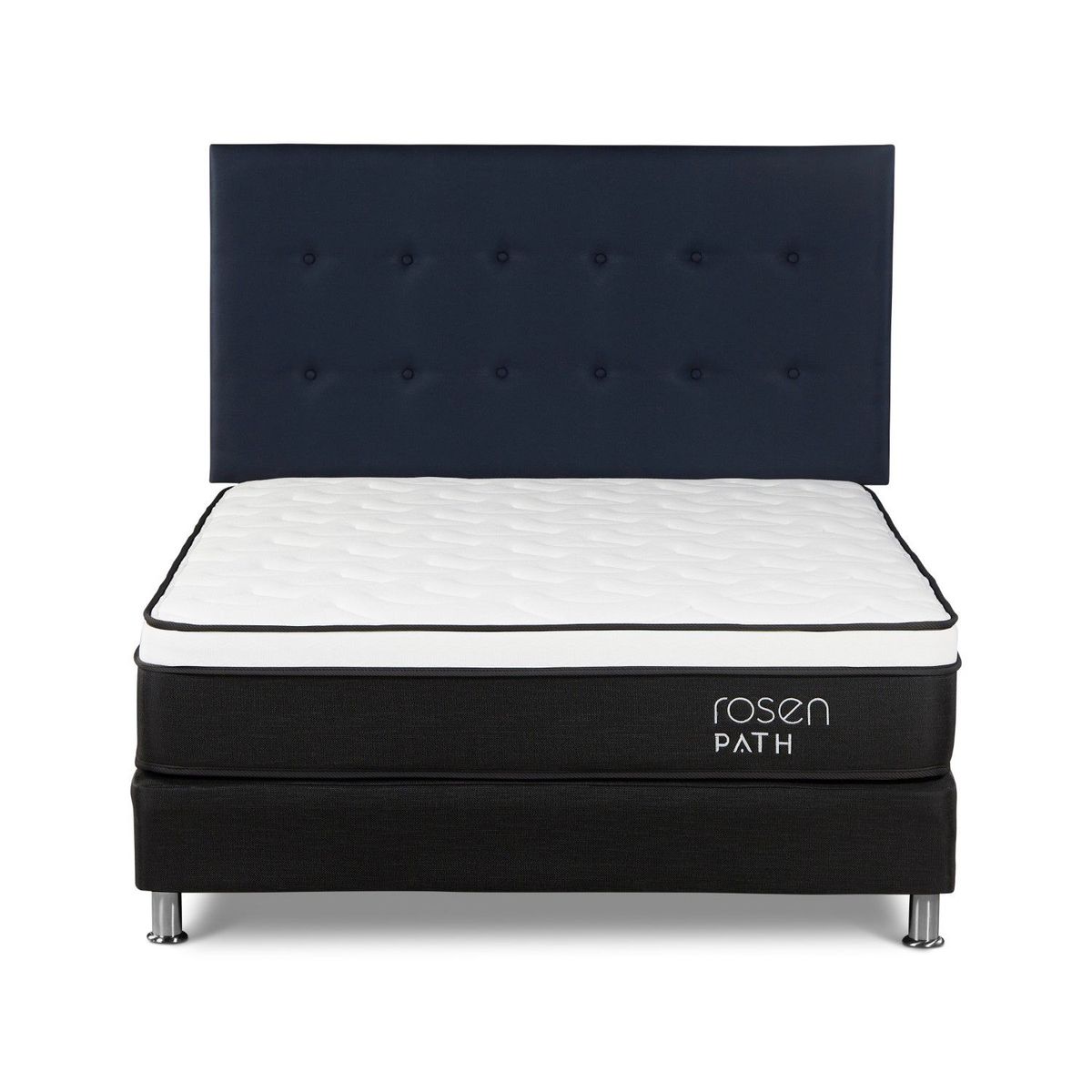 ROSEN - Dormitorio Path Grafito New West Azul 2 Plz + 2 Almohadas