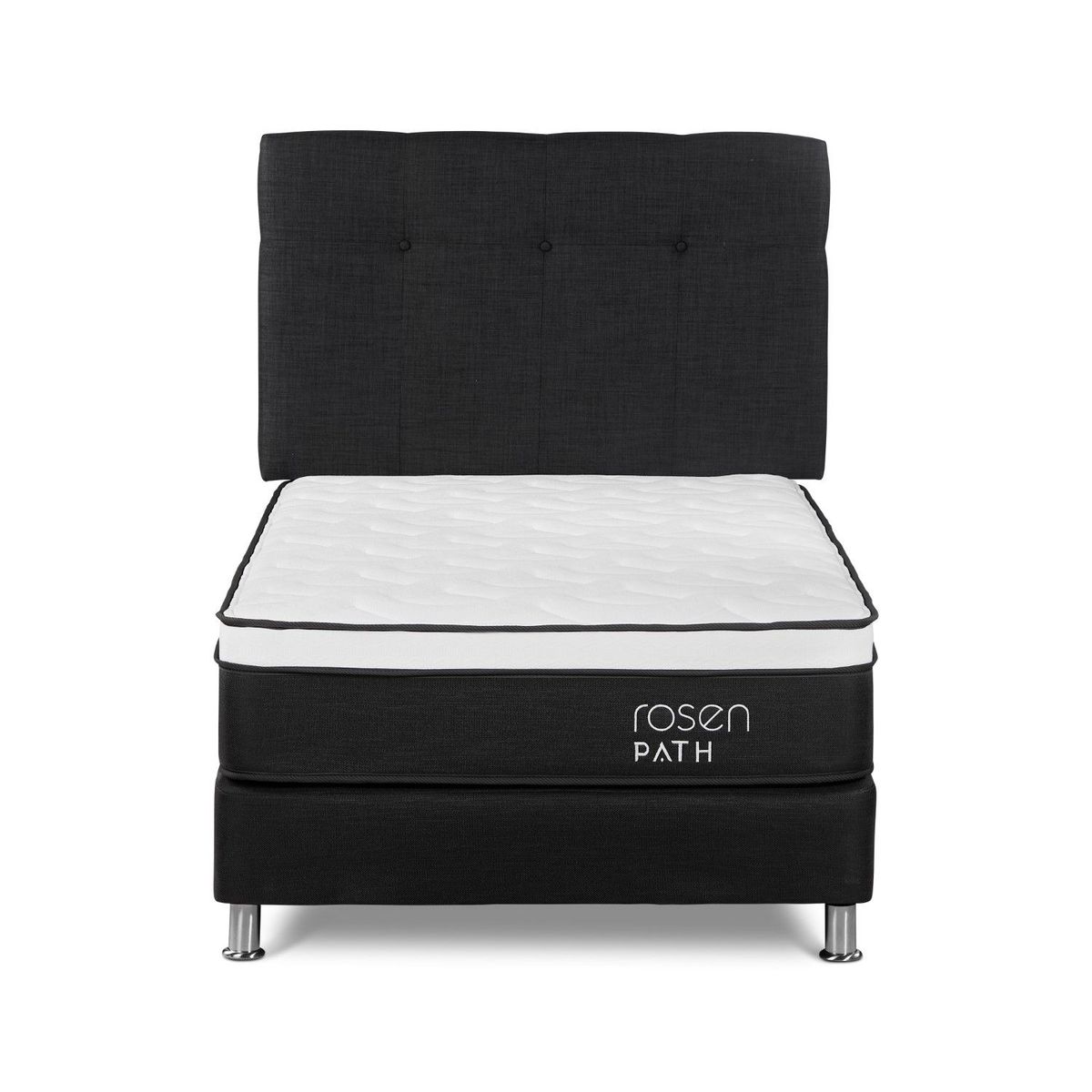 ROSEN - Dormitorio Path Grafito New Bennet Grafito 1.5 Plz + 1 Almohada