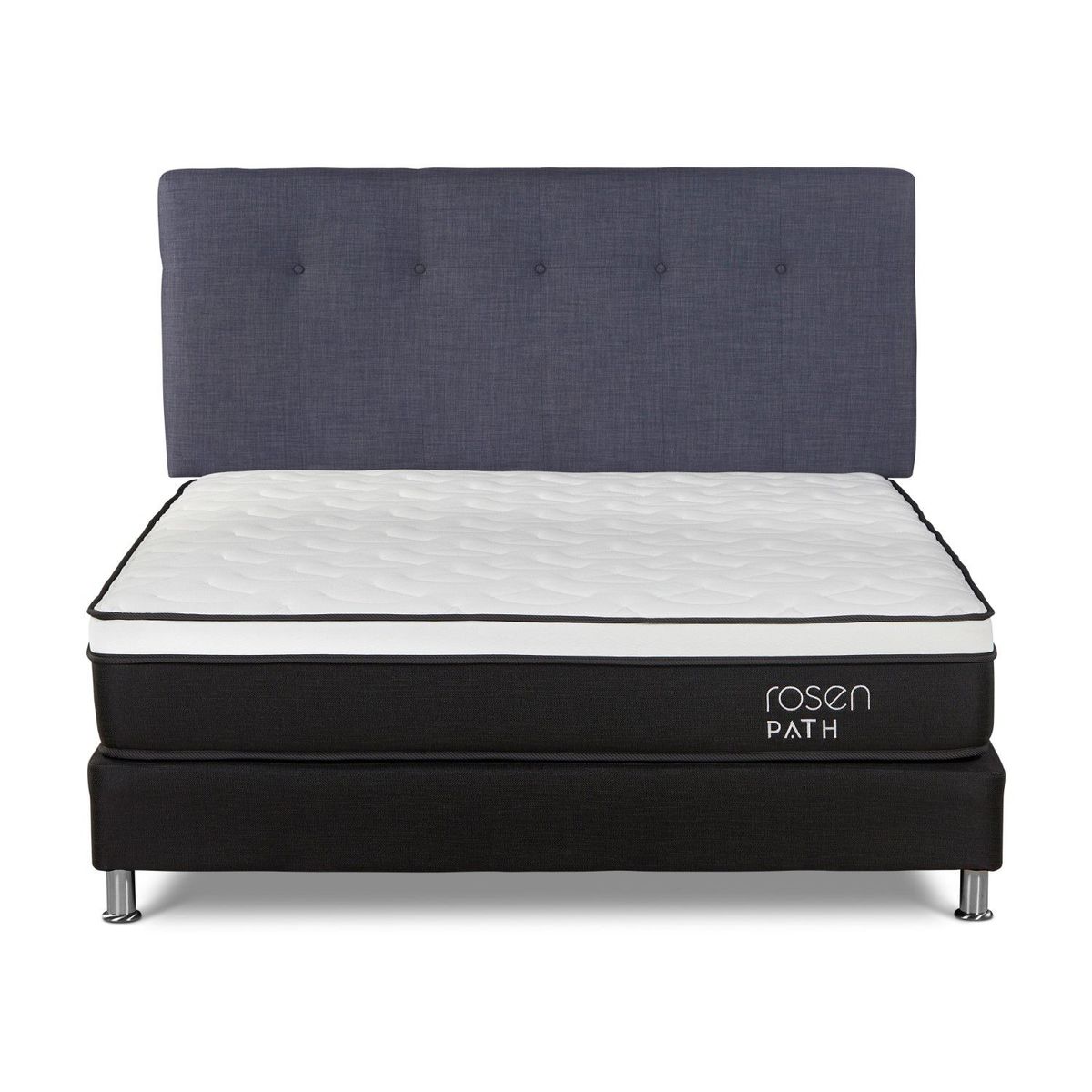 ROSEN - Dormitorio Path Grafito New Bennet Denim King + 2 Almohadas