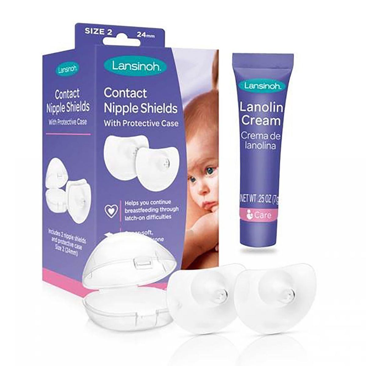LANSINOH - Protector De Pezón X2Und 24Mm + Lanolina 7Gr