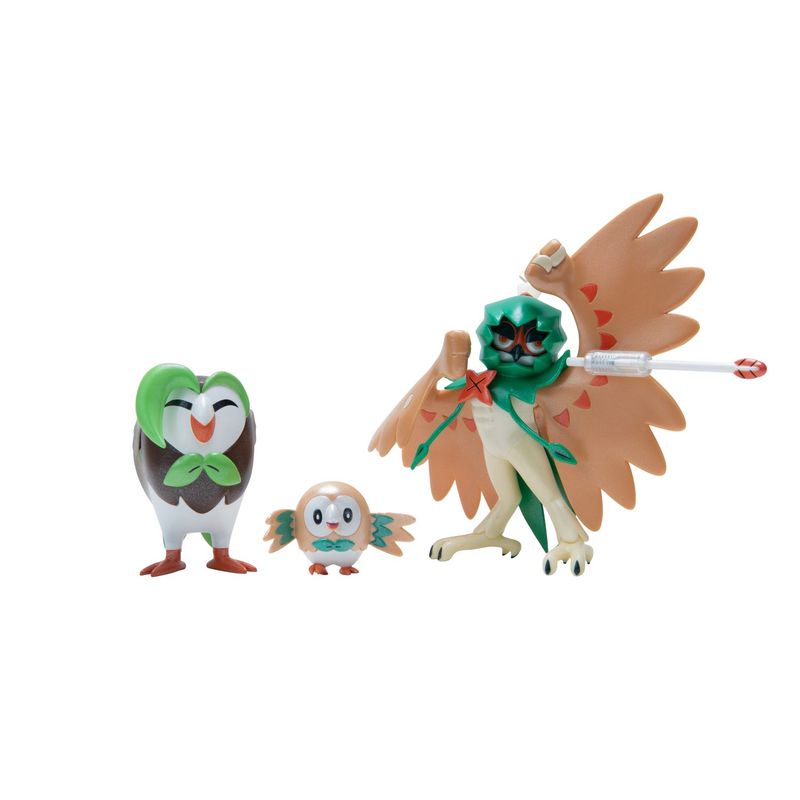 POKEMON - Multipack X3 Figuras Rowlet Dartrix Decidueye