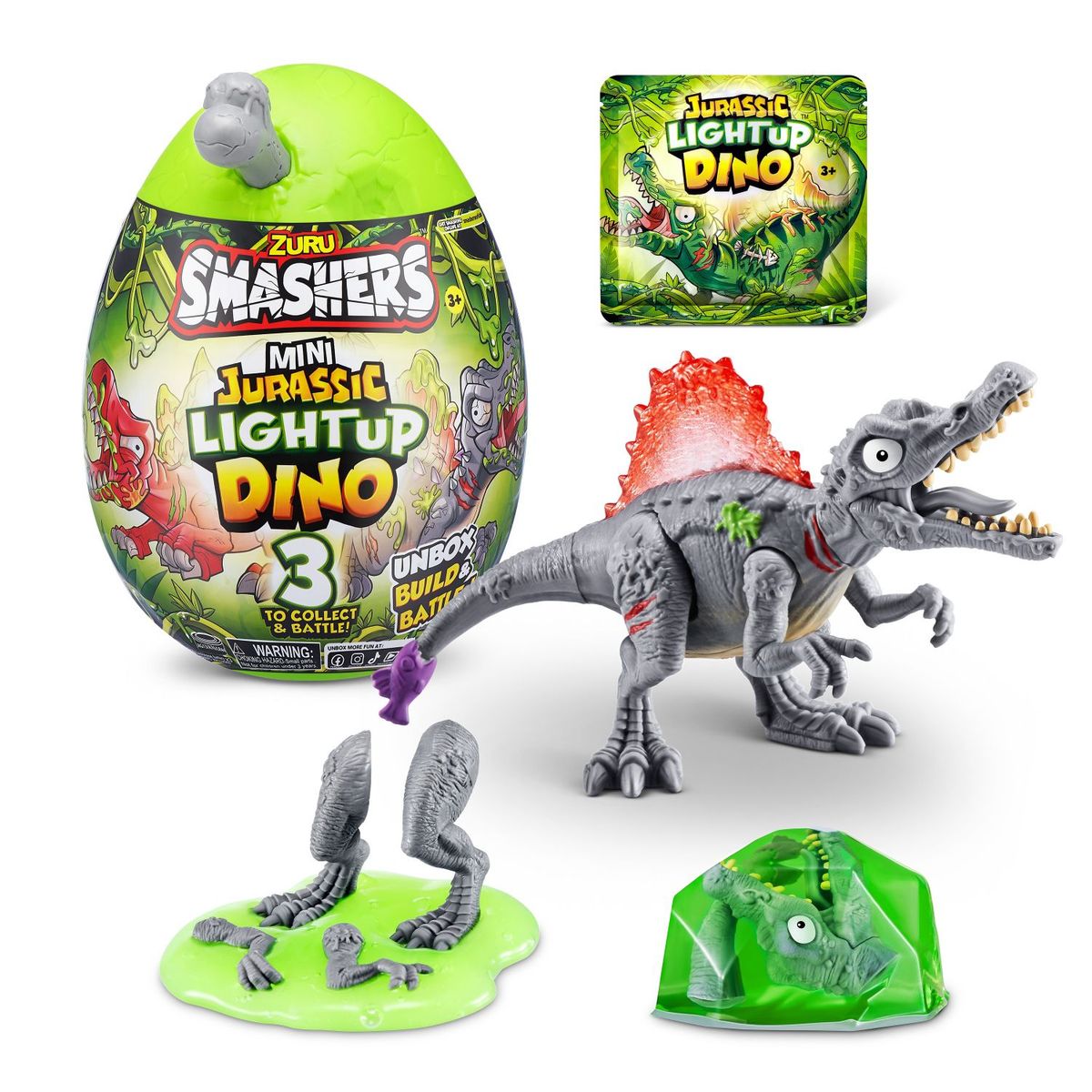 SMASHERS - Mini Dino Jurásico Luminoso Sorpresa Smashers