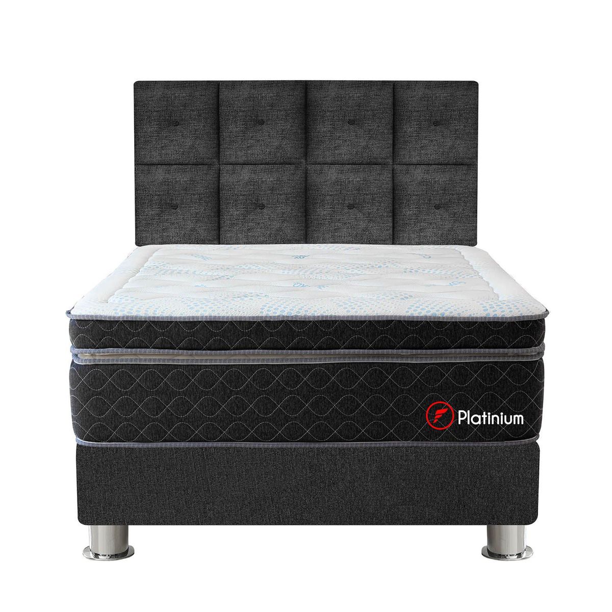 FORLI - Dormitorio Platinium Kimiko 2 Plz + 2 Almohadas Viscoelásticas + Protector