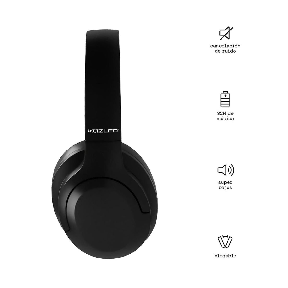 KUZLER - Audifonos Overear Con Cancelación De Ruido Activo Geoff-101