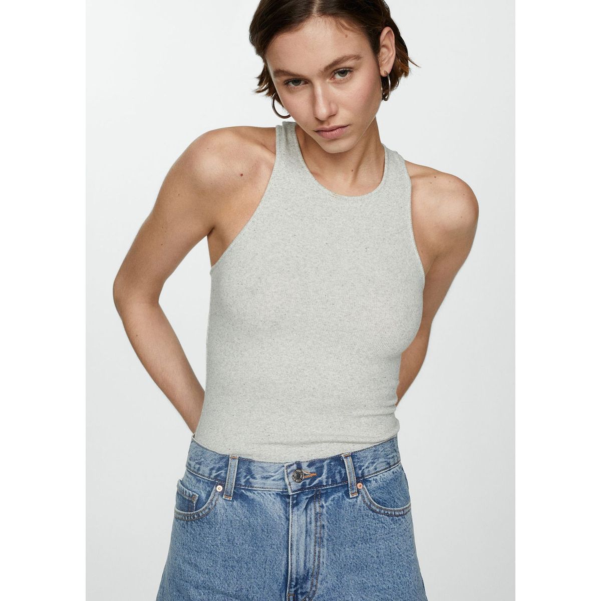 MANGO - Short 100% Algodón Mujer Mango