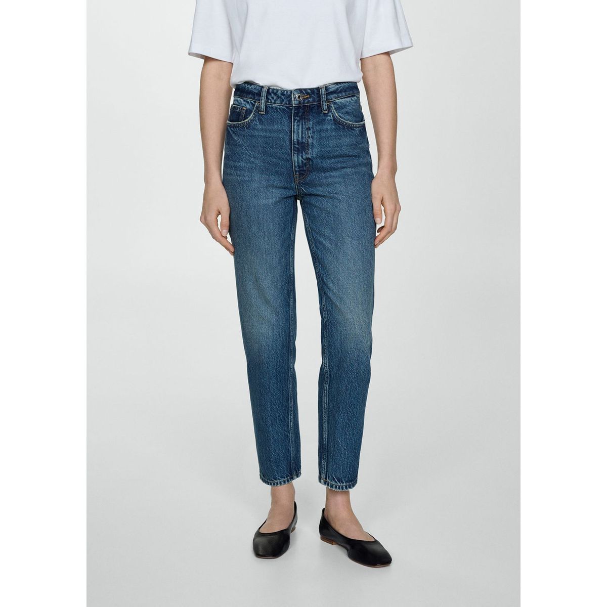 MANGO - Jean Mom 100% Algodón Mujer Mango