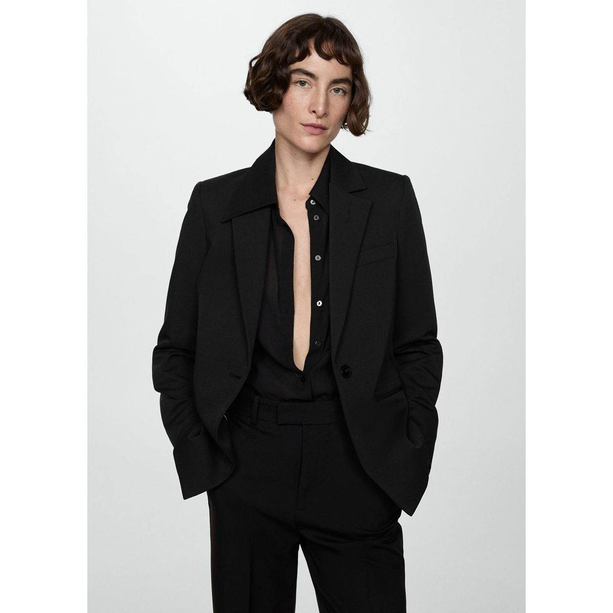 MANGO - Pantalón Recto Mujer Mango