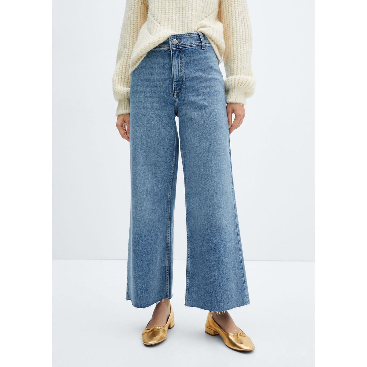 MANGO - Jean Culotte Algodón Mujer Mango