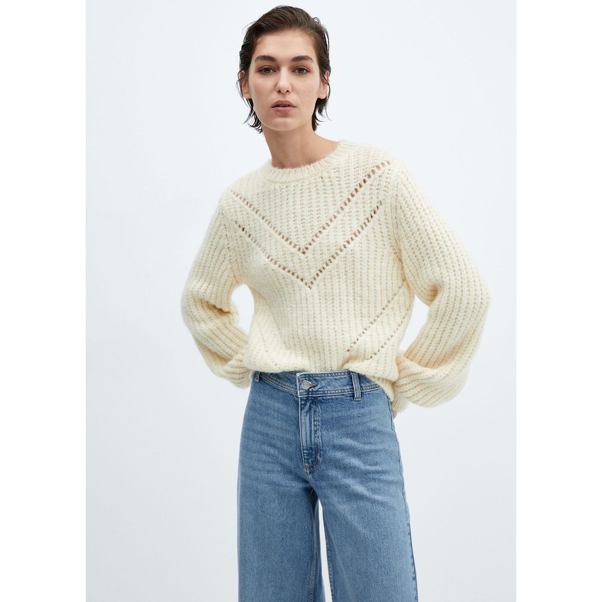 MANGO - Jean Culotte Algodón Mujer Mango