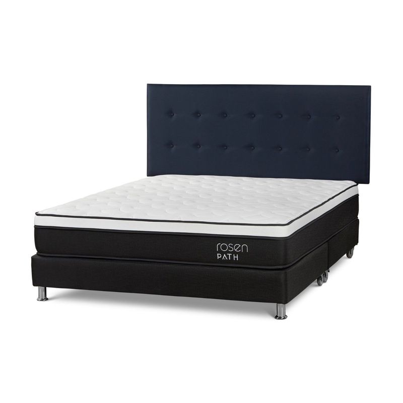 ROSEN - Dormitorio Path Grafito New West Azul King + 2 Almohadas