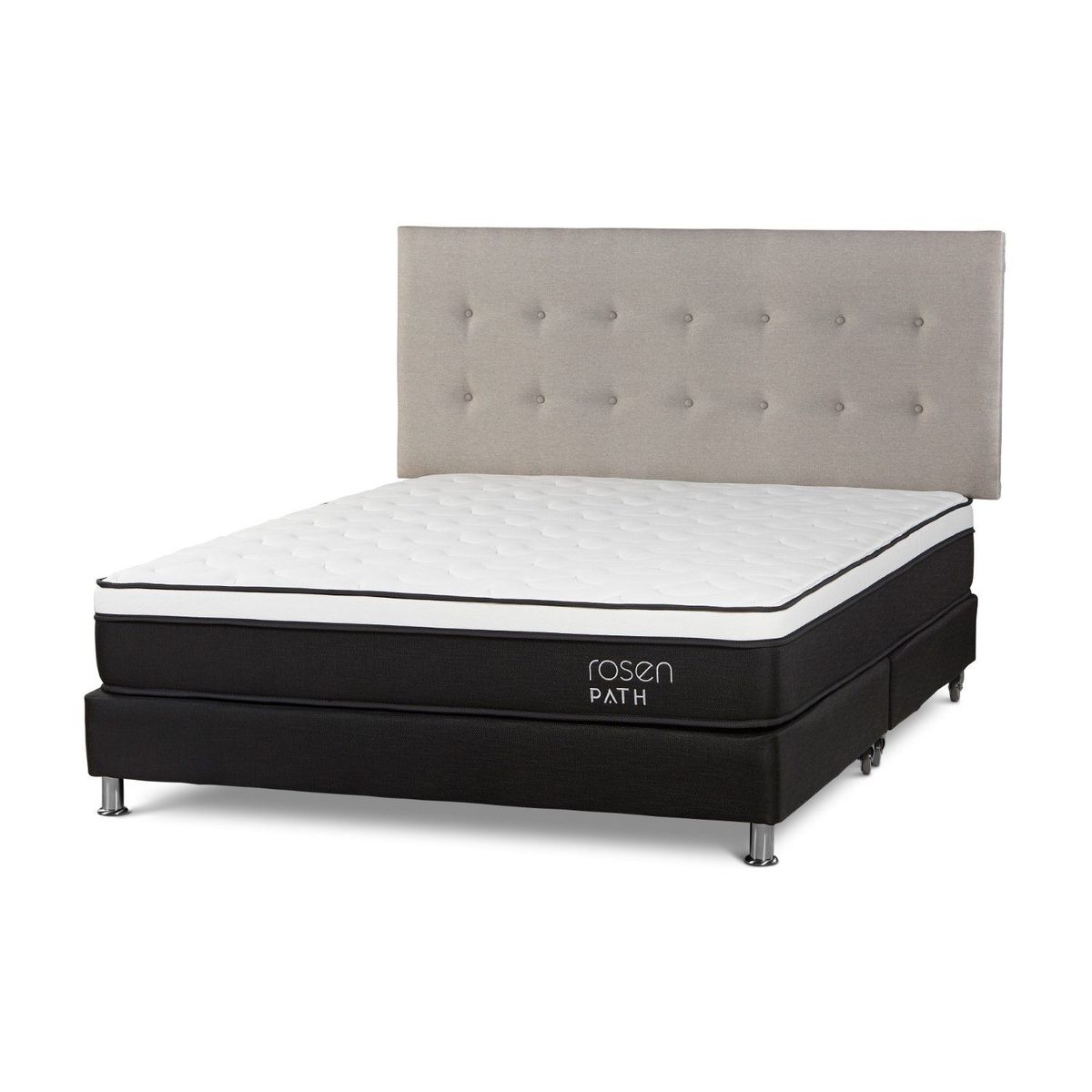 ROSEN - Dormitorio Path Grafito New West Niebla King + 2 Almohadas