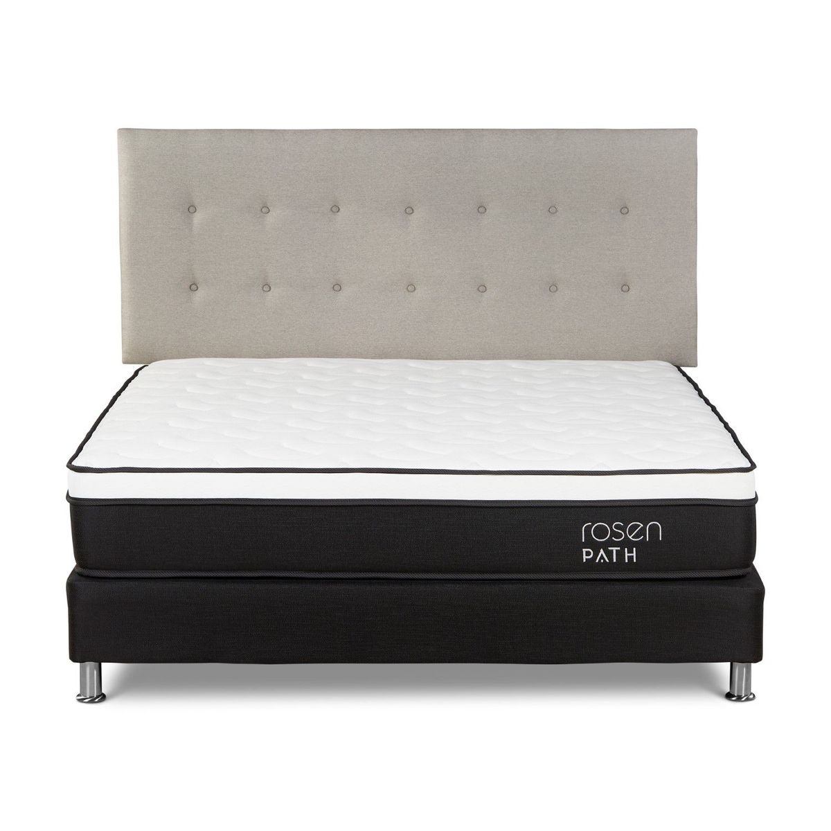 ROSEN - Dormitorio Path Grafito New West Niebla King + 2 Almohadas
