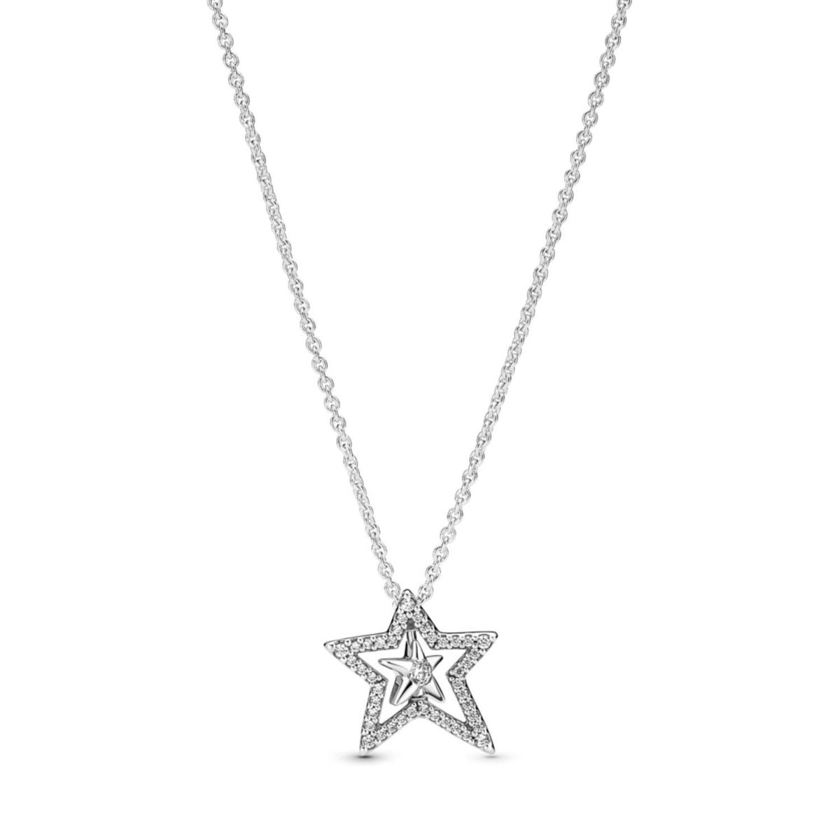 PANDORA - Collar  Estrella Asimetrica Pavé