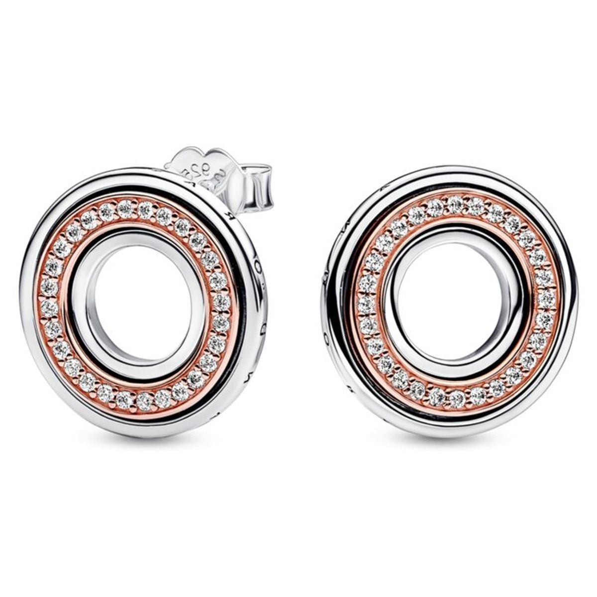 PANDORA - Aretes De Aro En Rose Y Plata