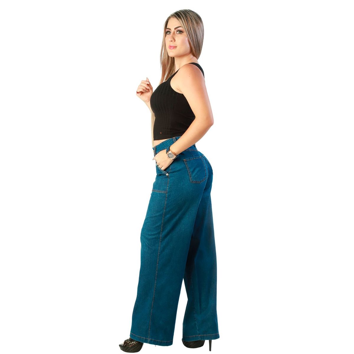 FORDAN JEANS - Pantalón Wide Leg Algodón Mujer Ford