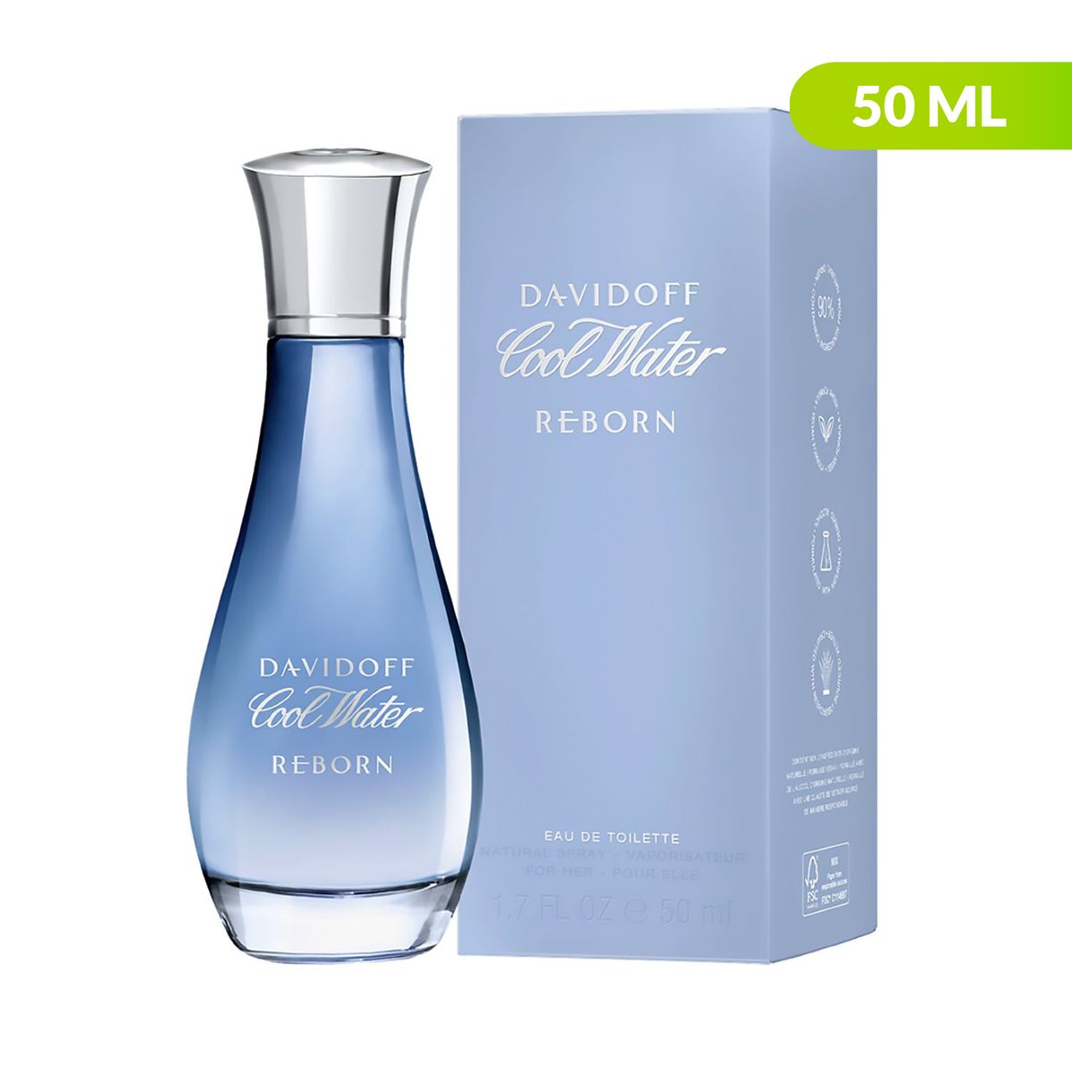 DAVIDOFF - Cool Water Reborn Eau de Toilette para Mujer 50 ml