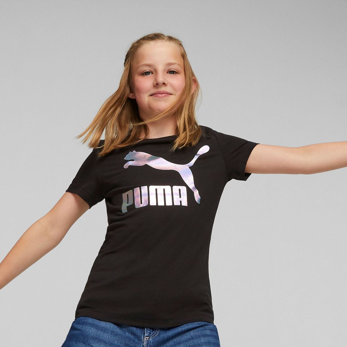 PUMA - Polo Deportivo Niña Manga Corta Algodón Puma