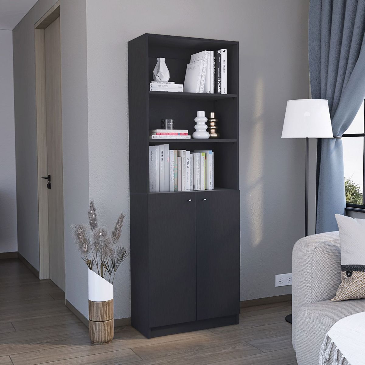 TUHOME - Estante Librero E4 Home 2 Puertas