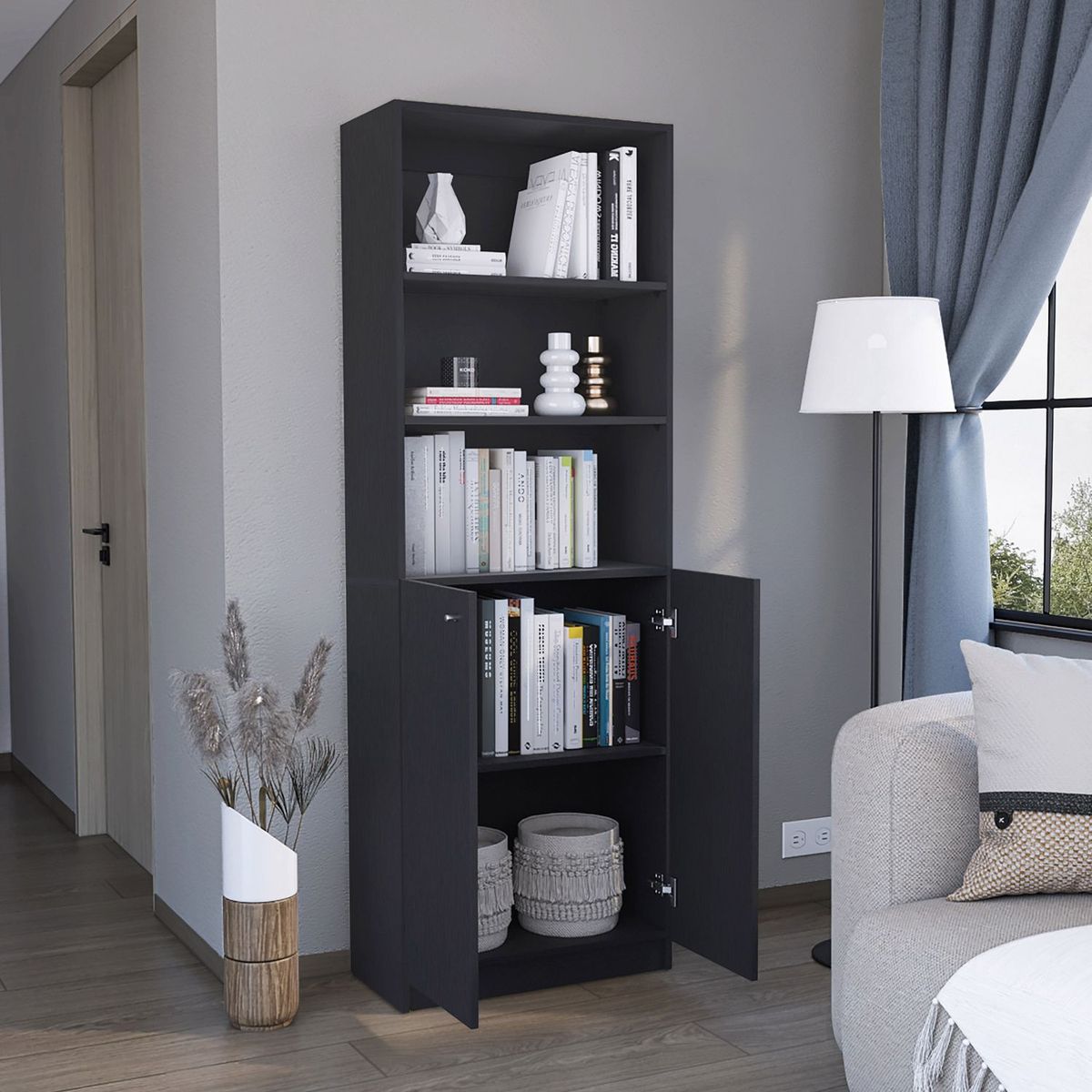 TUHOME - Estante Librero E4 Home 2 Puertas