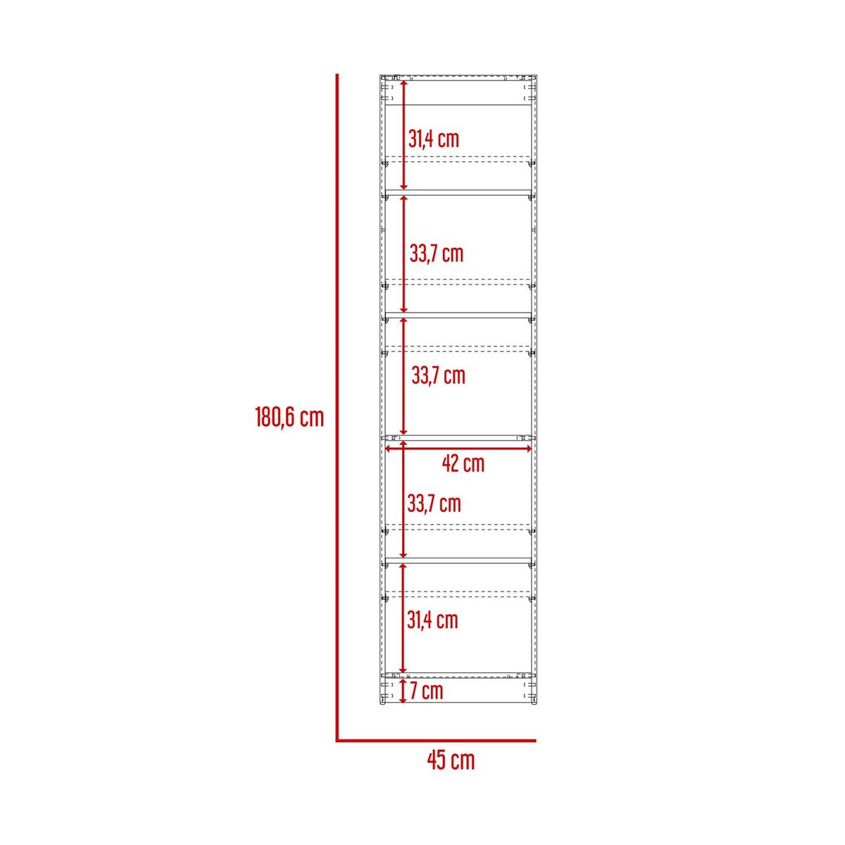 TUHOME - Estante Biblioteca 5 Divisiones