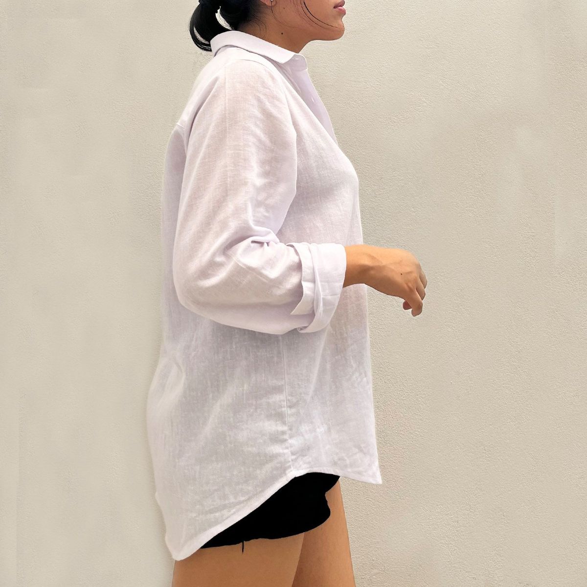 JAROLA - Blusa 100% Lino Manga Larga Mujer Jarola