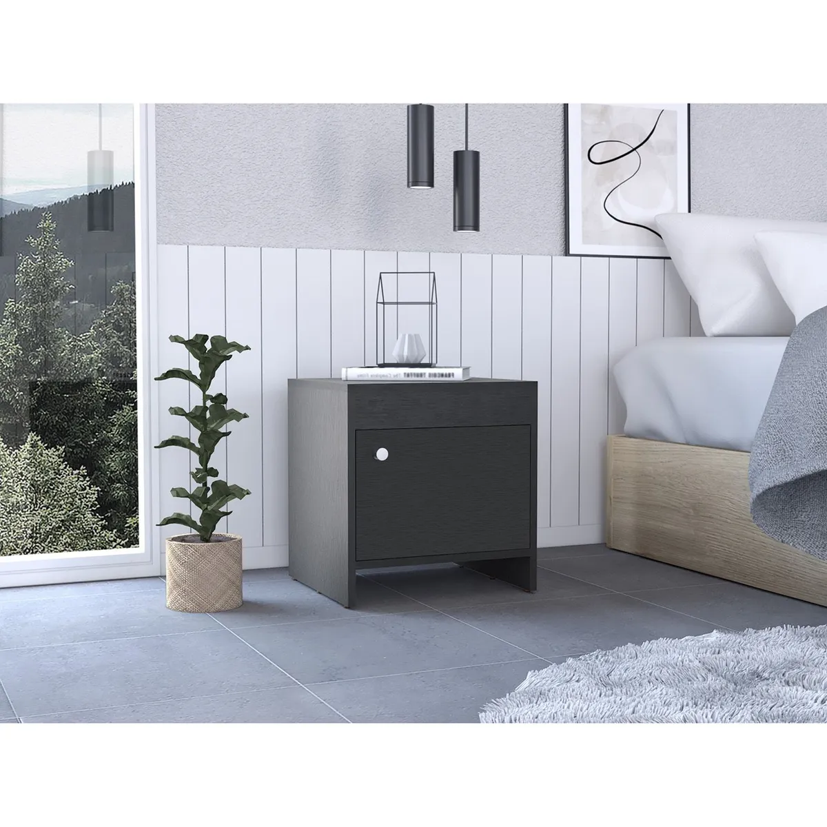 TUHOME - Velador Colore Wengue 1 Puerta